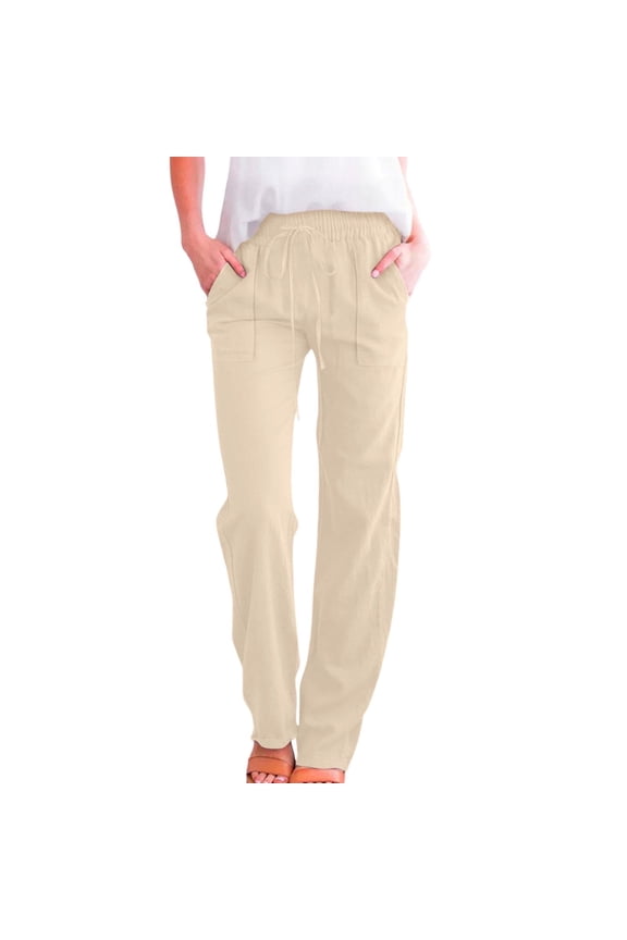 Travel Pants for Women Thin Lightweight Tapered Leg High Waist Casual Slim Fitting Workwear Trousers