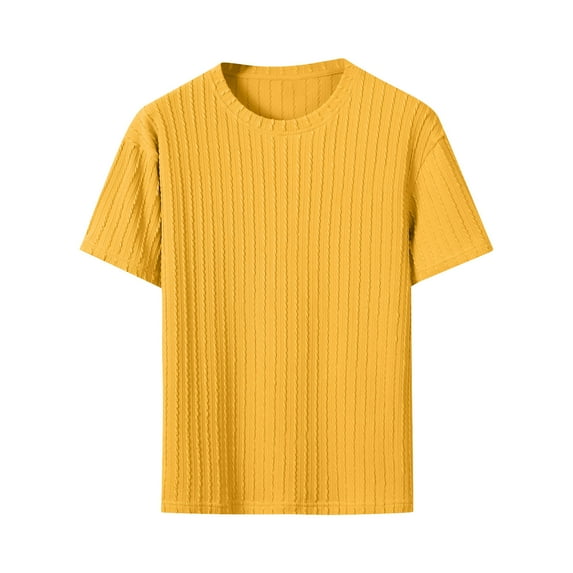 Dagugfen Tshirts for Men Round Neck Short Sleeve Solid Color Lightweight Travel Casual Tee Tops Fashion