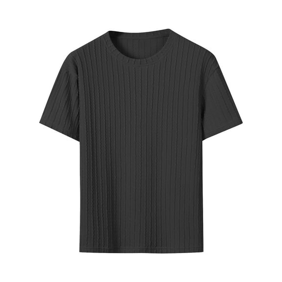 Dagugfen Tshirts for Men Round Neck Short Sleeve Solid Color Lightweight Travel Casual Tee Tops Fashion