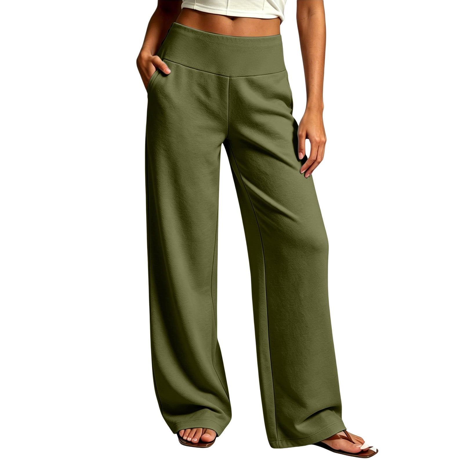 Dagugfen Wide Leg Sweatpants for Women Fleece Lined Yoga Pants High ...