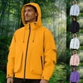 thumbnail image 1 of Dagugfen Windbreaker Jacket Men Zipper up Hooded Softshell Cargo Waterproof Rain Jacket for Outdoor Hiking Running Fishing, 1 of 10
