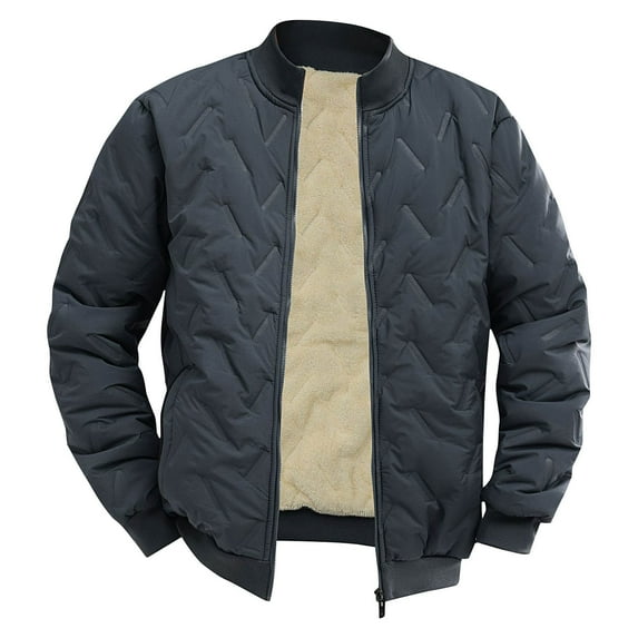 Dagugfen Winter Jackets for Men Zipper up Snowear Loose Fleece Lined Thick Windproof Comfy Warm Casual Coat