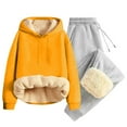 thumbnail image 1 of Dagugfen Winter Sets for Men 2 Piece Snowwear Sweatshirts with Hood Pants Loose Thick Fleece Lined Casual Outfits, 1 of 3