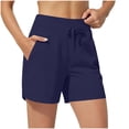 thumbnail image 1 of Dagugfen Women's Shorts Spandex Stretchy Elastic Waist 5" Inseam Acivewear Short Pants with Pockets, 1 of 6