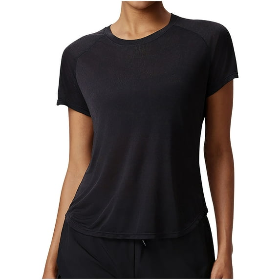 Dagugfen Women's Stretchy Athletic Casual Tee Shirts Quick Drying Gym Workout Running Tshirts
