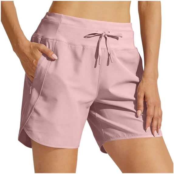 Dagugfen Womens Athletic Shorts Drawstring Elastic Waisted Lightweight Outdoor Running Workout Short
