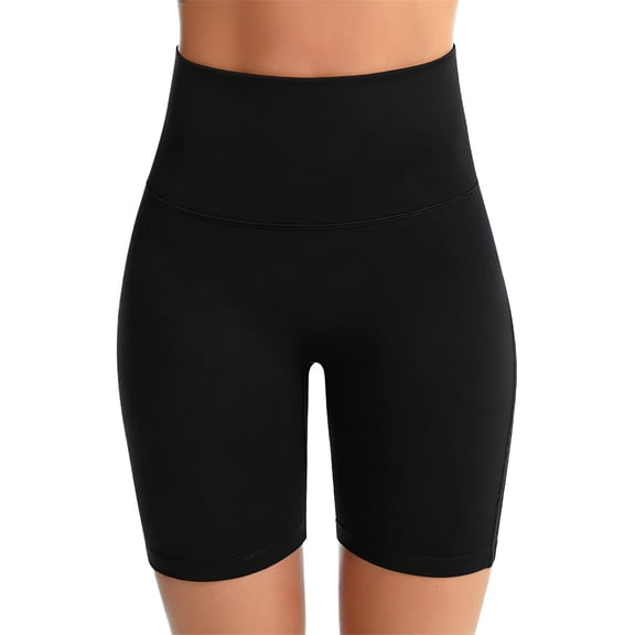 Dagugfen Womens Biker Shorts SKinny Elastic Wasit 7 Inch Inseam Butt Lifting Shorts for Women Solid Color