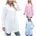 thumbnail image 1 of Dagugfen Womens Button down Shirt Dresses with Pockets Button down Tunics Long Sleeve High Low Blouse Long Tops, 1 of 10