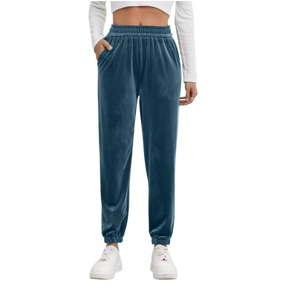 Dagugfen Womens Jogger Full Length Pants Elastic Waist Soft Comfy Running Pants Outdoor Wear Casual Sports Pants for Women