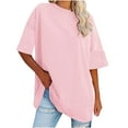 thumbnail image 1 of Dagugfen Womens Oversized Tshirts Crew Neck Half Sleeve Loose Casual Indoor and Outdoor Basic Tee Tops, 1 of 5