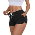 thumbnail image 1 of Dagugfen Womens Running Shorts Drawstring Elastic Waist 3 Inch Inseam Athletic Workout Short Pants with Pockets, 1 of 8
