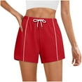 thumbnail image 1 of Dagugfen Womens Shorts Drawstring Elastic Waist Loose Moisture Wicking Athletic Casual Shorts Solid Color, 1 of 7