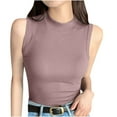 thumbnail image 1 of Dagugfen Womens Tank Tops Mock Turtleneck Slim Fitted Sleeveless Stretchy Basic Casual Layer Tee Shirts for Work, 1 of 9