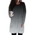 thumbnail image 1 of Dagugfen Womens Tops Gradient Color Long Sleeve Crew Neck Blouses Fall Clothes Mid Length Shirts with Pockets, 1 of 5