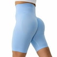 thumbnail image 1 of Dagugfen Womens Yoga Shorts High Elastic Waist Butt Lifting 7" Spandex Stretchy Slim Fitted Shorts Workout Athletic Short Pants, 1 of 2