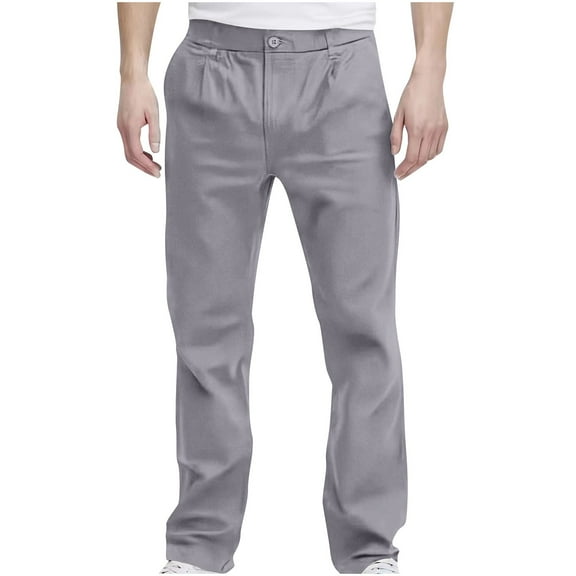 Dagugfen Work Pants for Men Straight Leg Elastic Waist Loose Lightweight Business Casual Formal Pants
