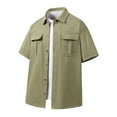 thumbnail image 1 of Dagugfen Work Shirts for Men Button up Short Sleeve Loose Summer Casual Office Tee Tops with Pockets, 1 of 8
