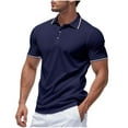 thumbnail image 1 of Dagugfen Work Shirts for Men Lapel V Neck Slim Lightweight Business Casual Office Short Sleeve Tee Tops, 1 of 9
