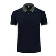 thumbnail image 1 of Dagugfen Work Shirts for Men Short Sleeve Button Lapel V Neck Slim Casual Office Tee Tops Size S-XXXXL, 1 of 5
