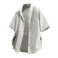thumbnail image 1 of Dagugfen Work Tops for Men Button up Short Sleeve Loose Lightweight Casual Office Shirts with Pockets, 1 of 9