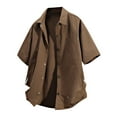 thumbnail image 1 of Dagugfen Work Tops for Men Button up Short Sleeve Loose Lightweight Casual Office Shirts with Pockets, 1 of 6