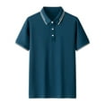thumbnail image 1 of Dagugfen Work Tops for Men Short Sleeve Button Lapel V Neck Lightweight Casual Office Tee Shirts Summer, 1 of 3