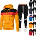 thumbnail image 1 of Dagugfen Workout Sets for Men Zip up Sweatshirt with Hood Black Drawstring Pants Casual Sweatsuit Fashion, 1 of 6