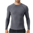 thumbnail image 1 of Dagugfen Workout Shirts for Men Crew Neck Long Sleeve Tight Shirts Lightweight Running Training Gym Tops, 1 of 8