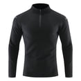 thumbnail image 1 of Dagugfen Workout Shirts for Men Fall Zipper V Neck Long Sleeve Tight Comfy Sports Training Gym Tops, 1 of 8