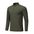 thumbnail image 1 of Dagugfen Workout Shirts for Men Long Sleeve Zipper V Neck Tight Cycling Running Training Gym Shirts, 1 of 4