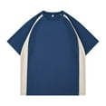 thumbnail image 1 of Dagugfen Workout Shirts for Men Oversize Short Sleeve Crew Neck Loose Breathable Color Block Athletic Tops, 1 of 5