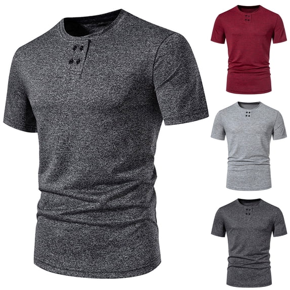 Dagugfen Workout Shirts for Men Short Sleeve Crew Neck Solid Color Comfy Running Sports Athletic Tops