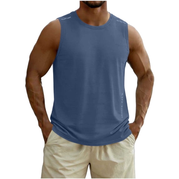 Dagugfen Workout Tank Tops for Men Loose Fitted Sleeveless Crew Neck Breathable Moisture Wicking Tops Gym Athletic Activewear Tanks