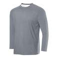thumbnail image 1 of Dagugfen Workout Tops for Men Crew Neck Long Sleeve Breathable Running Training Athletic Tops Solid Color, 1 of 2