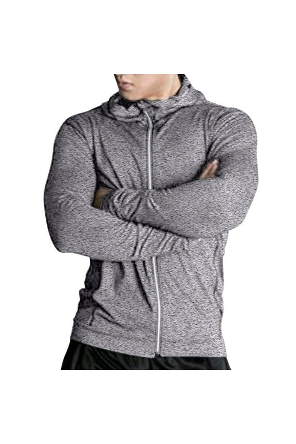 Workout Tops for Men Hoodies Long Sleeve Zip up Tight Running Trainning Athletic Gym Tops Size S-XXXL