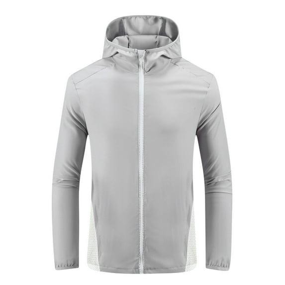 Dagugfen Workout Tops for Men Jackets with Hood Long Sleeve Thin Lightweight Sun Protection Outwear