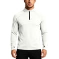 thumbnail image 1 of Dagugfen Workout Tops for Men Long Sleeve Quarter Zip Stand Neck Stretchy Spandex Quick Drying Athletic Running Shirts, 1 of 7