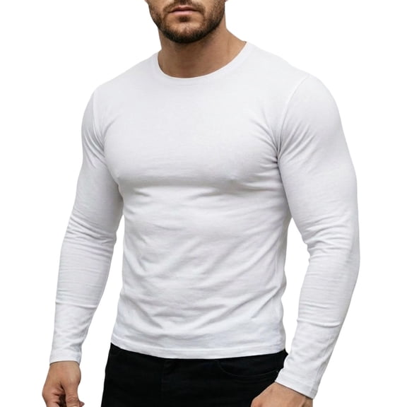 Dagugfen Workout Tops for Men Long Sleeve Stretchy Slim Fitness Moisture Wicking Athletic Base Layer Tops Gym Training Tops