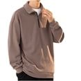 thumbnail image 1 of Dagugfen Workout Tops for Men Sweatshirts Half Zipper Stand Collar Loose Pullover Jogger Hiking Athletic Tops, 1 of 5