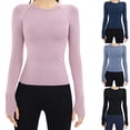 thumbnail image 1 of Dagugfen Workout Tops for Women Long Sleeve Stretch Quick Dry Athletic Sports Yoga Tops for Pilates, 1 of 7