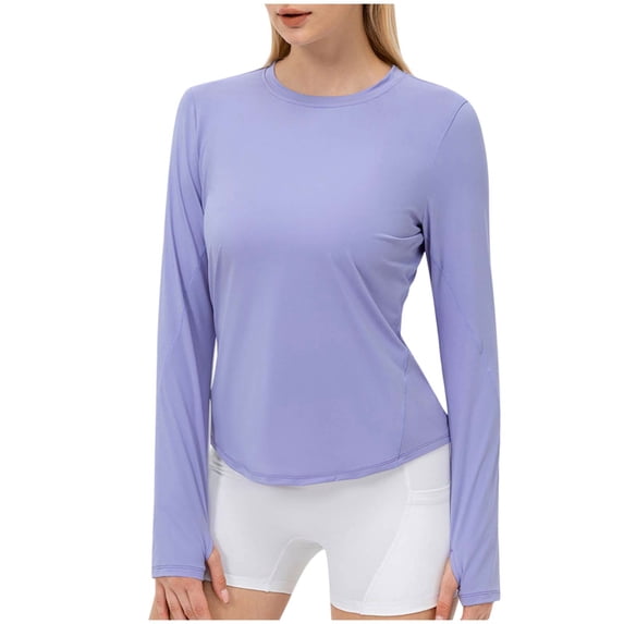 Dagugfen Workout Tops for Women Sun Protection Loose Lightweight Gym Sports Running Long Sleeve Shirts