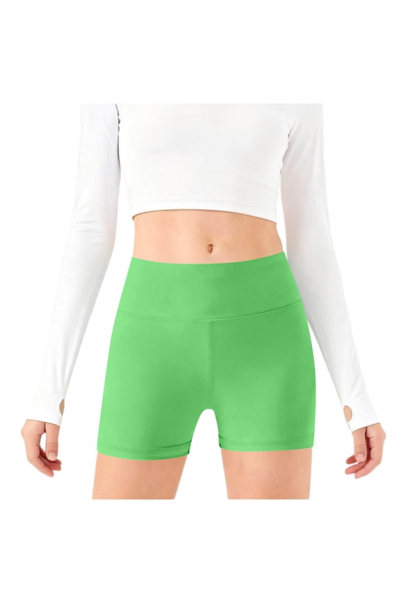 Yoga Shorts for Teen Boys Girls 3" Stretchy Elastic Waist Lightweight Bottom Shorts Base Layer Biker Shorts 5-14 Years