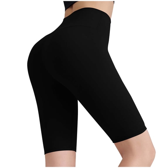 Dagugfen Yoga Shorts for Women Butt Lifting Elastic High Waist 9" Inseam Stretchy Biker Shorts Athletic Gym Workout Short Pants