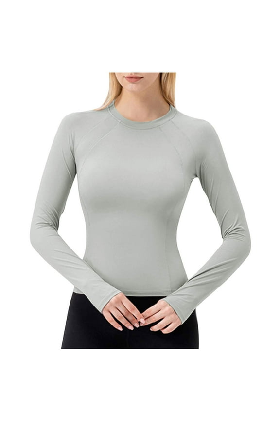 Yoga Tops for Women Loose Stretch Long Sleeve Lightweight Gym Sports Running Workout Shirts