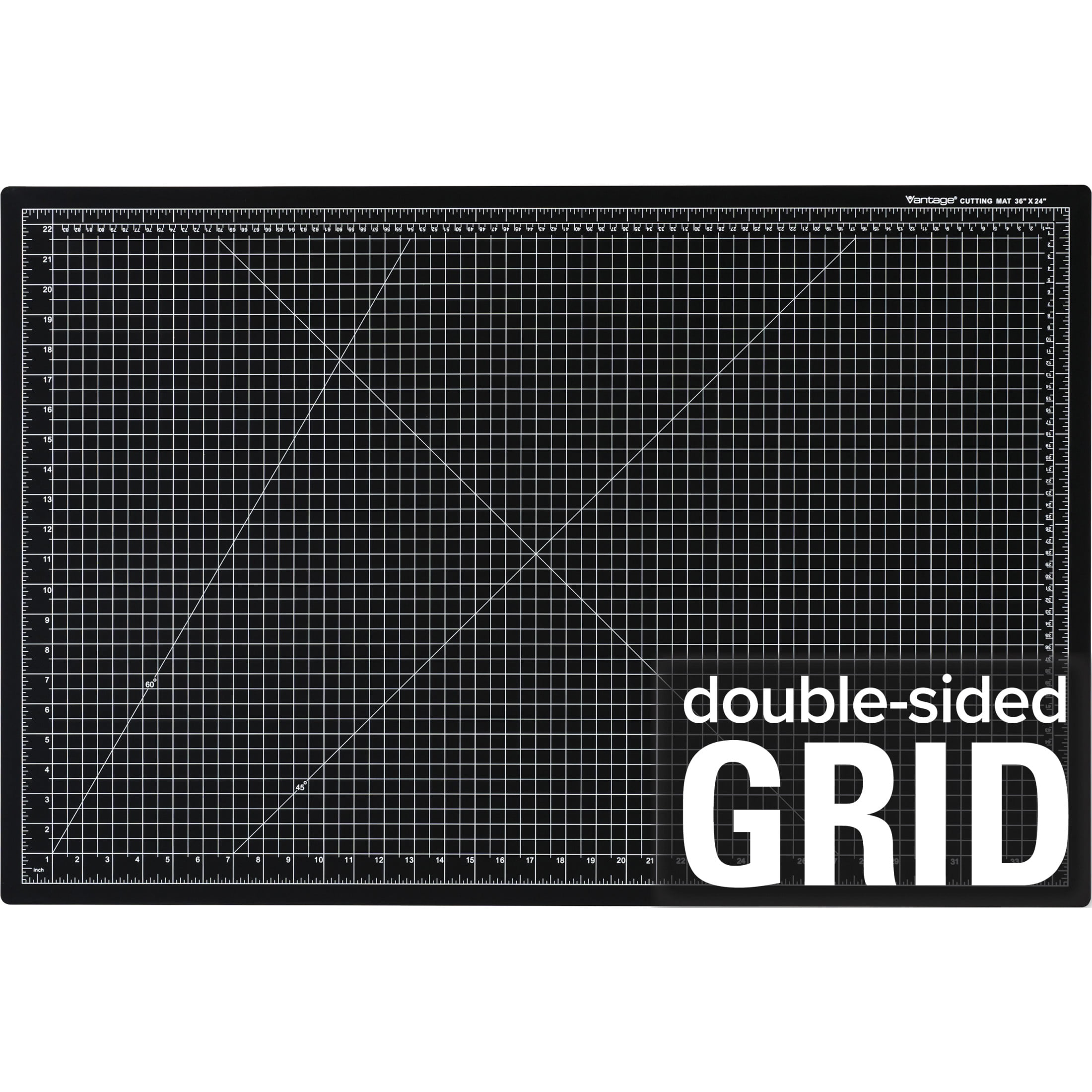 Dahle Vantage 10793 Premium Double-Sided Self-Healing Mat, 24"x36", 1/2" Grid, Perfect for Crafts & Sewing, Double-Sided, Black