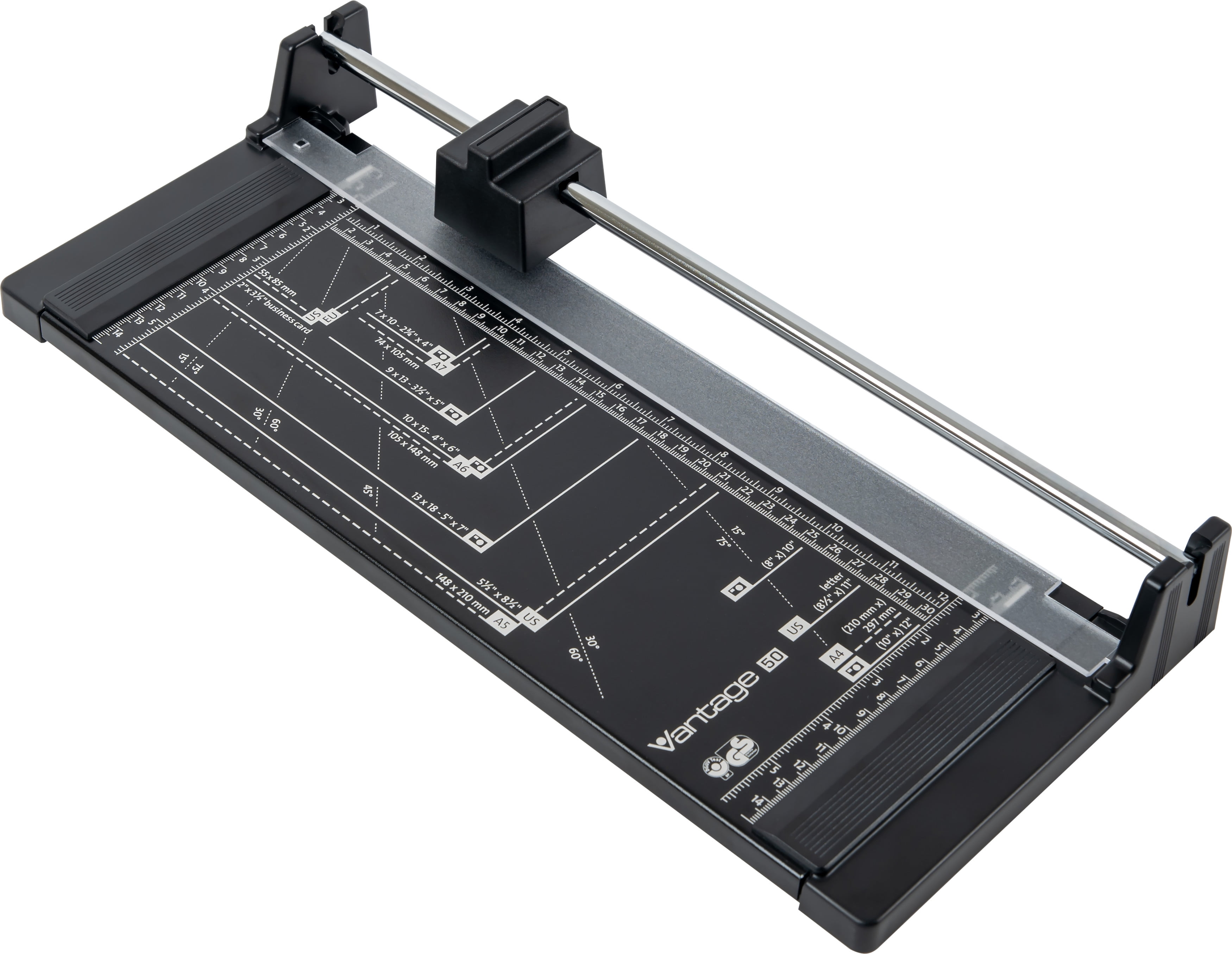 Dahle Vantage Rotary Trimmer, 12" Cut, 5 Sheet Max, SelfSharpening