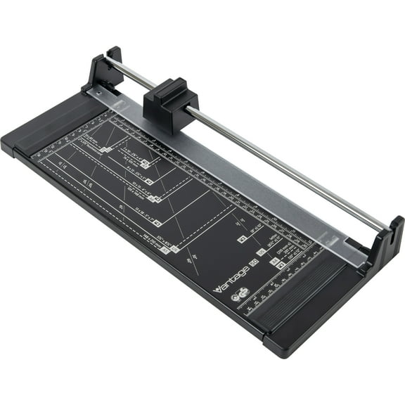 Dahle Vantage Rotary Trimmer, 12" Cut, 5 Sheet Max, Self-Sharpening, German Engineered Paper Cutter