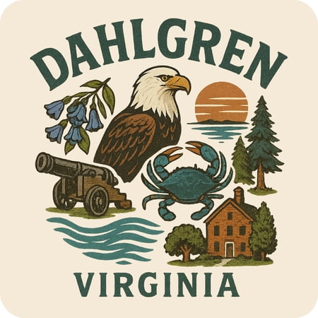 Dahlgren Virginia Keepsakes Souvenir Vinyl Sticker – Destination Travel Keepsake Collectible (3-Inches Wide)