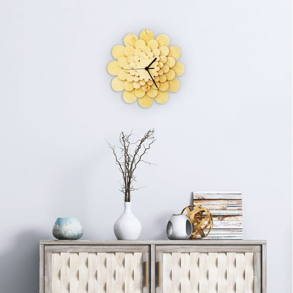 Ardeola - Dahlia natural - 11.5 in Wall Clock, Modern Farmhouse, Cottage Core, Rustic