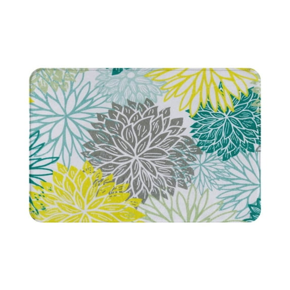 Dahlia Bathroom Rug Mat 16"X24" Floral Bath Rugs Non Slip Carpet Mats for Shower